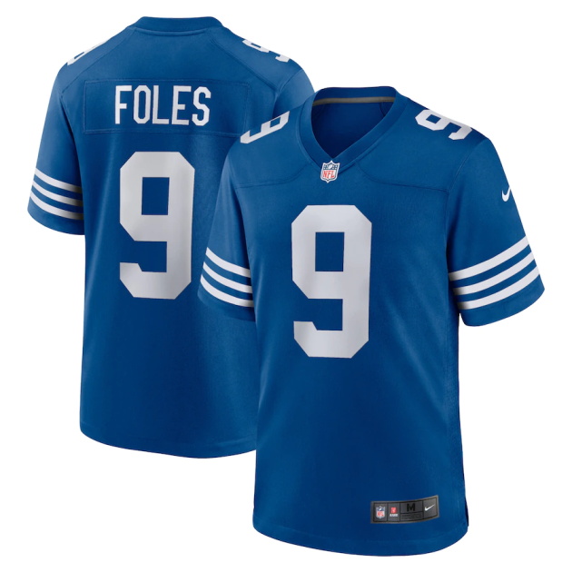 mens nike nick foles blue indianapolis colts player game jersey
